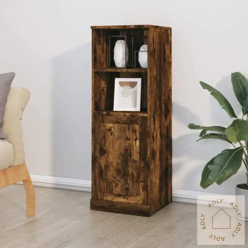 Highboard Røkt Eik 36X35,5X103,5 Cm Konstruert Tre