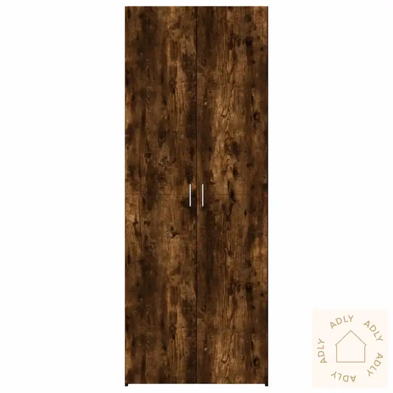 Highboard Røkt Eik 70X42,5X185 Cm Konstruert Tre