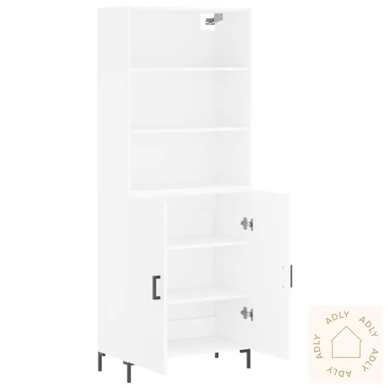 Highboard Hvit 69,5X34X180 Cm Konstruert Tre