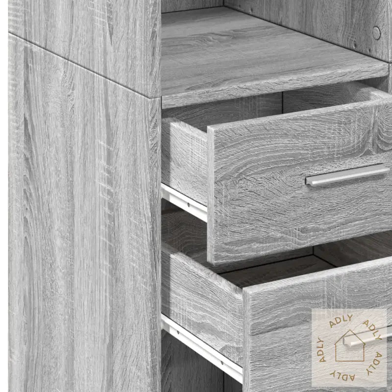 Highboard Grå Sonoma 70X42,5X185 Cm Konstruert Tre
