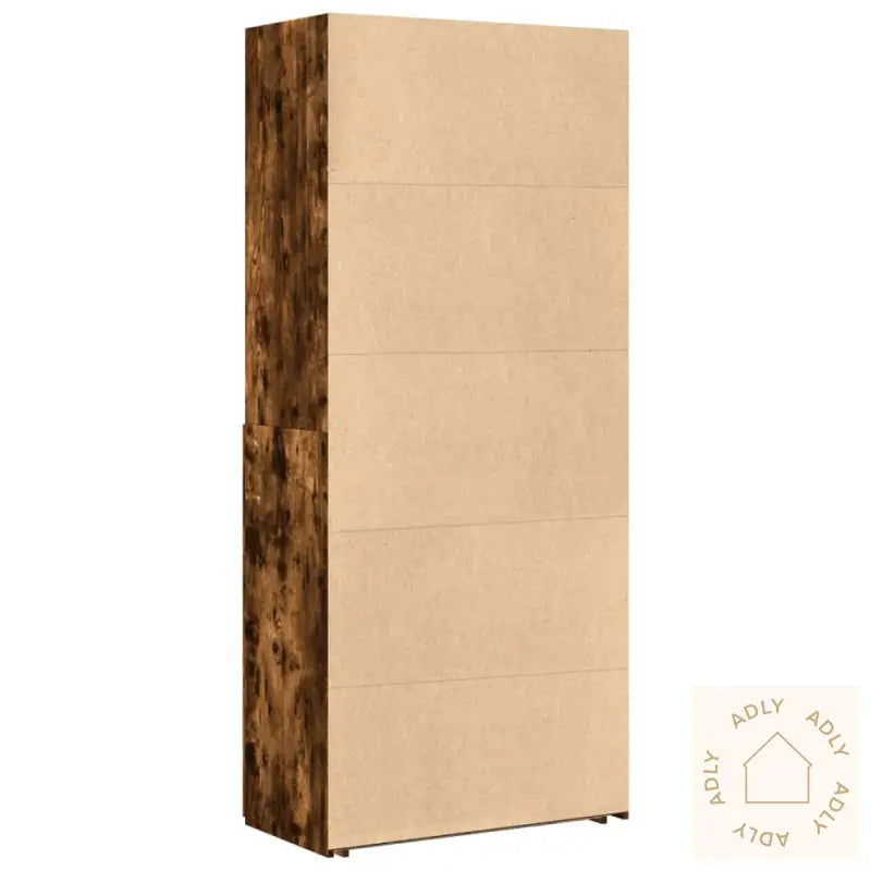 Highboard Røkt Eik 80X42,5X185 Cm Konstruert Tre