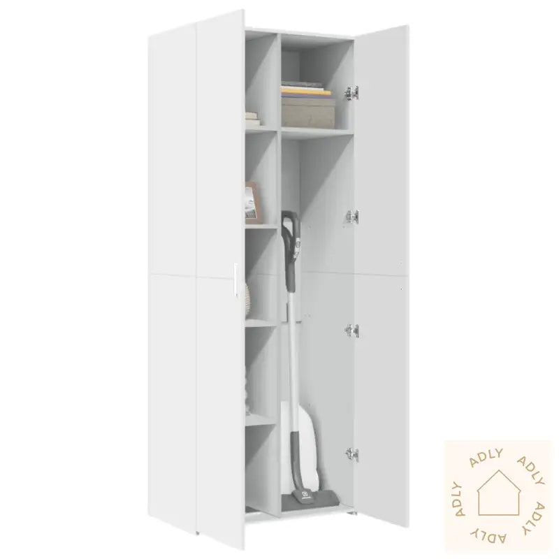 Highboard Hvit 70X42,5X185 Cm Konstruert Tre