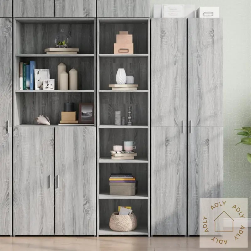 Highboard Grå Sonoma 45X41X185 Cm Konstruert Tre