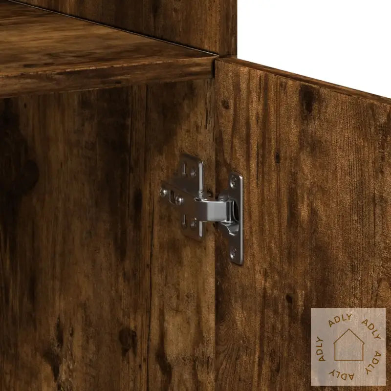 Highboard Røkt Eik 80X42,5X185 Cm Konstruert Tre