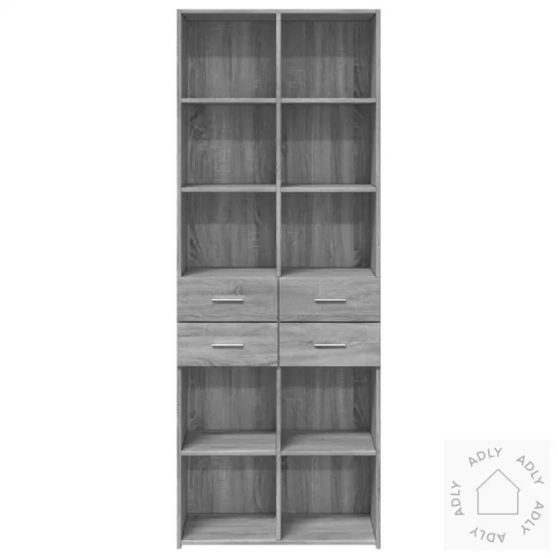 Highboard Grå Sonoma 70X42,5X185 Cm Konstruert Tre