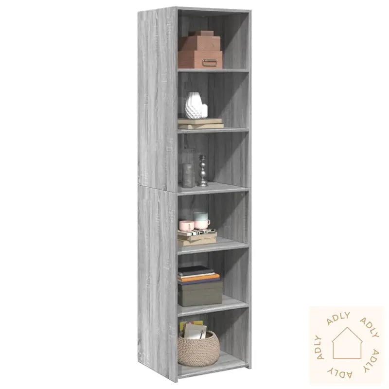 Highboard Grå Sonoma 45X41X185 Cm Konstruert Tre