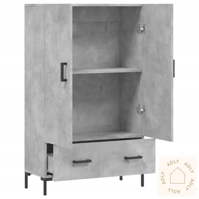 Highboard Betonggrå 69,5X31X115 Cm Konstruert Tre