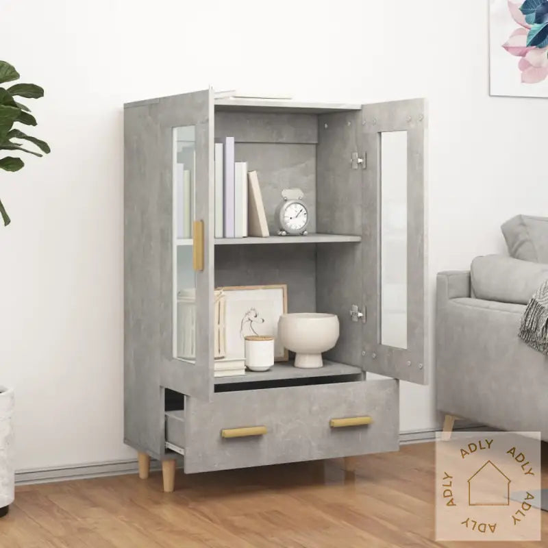 Highboard Betonggrå 70X31X115 Cm Konstruert Tre
