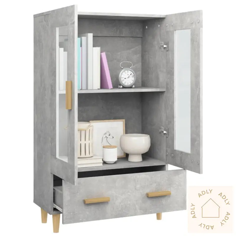 Highboard Betonggrå 70X31X115 Cm Konstruert Tre