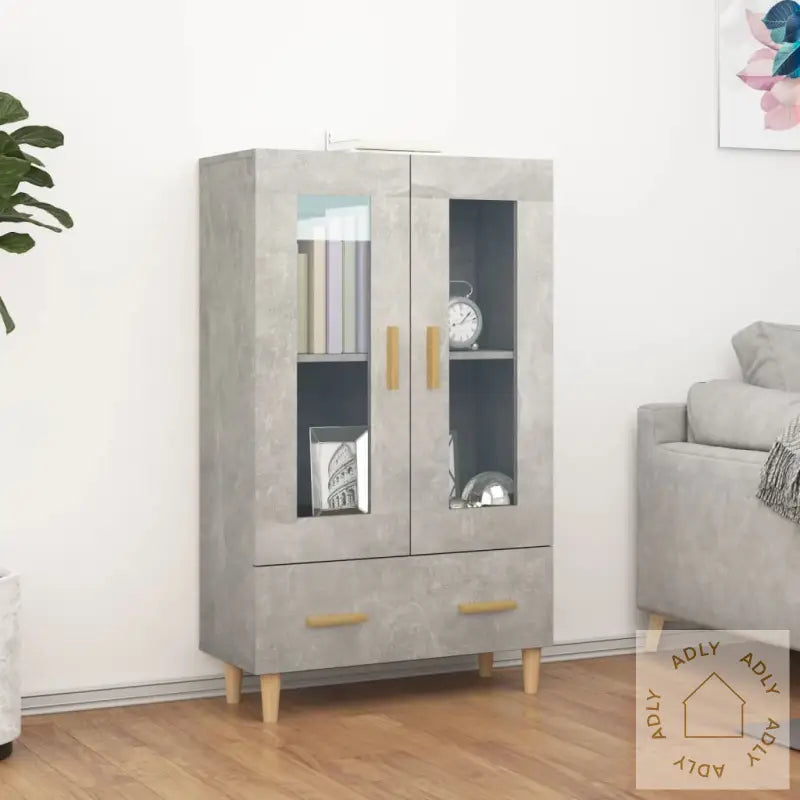 Highboard Betonggrå 70X31X115 Cm Konstruert Tre