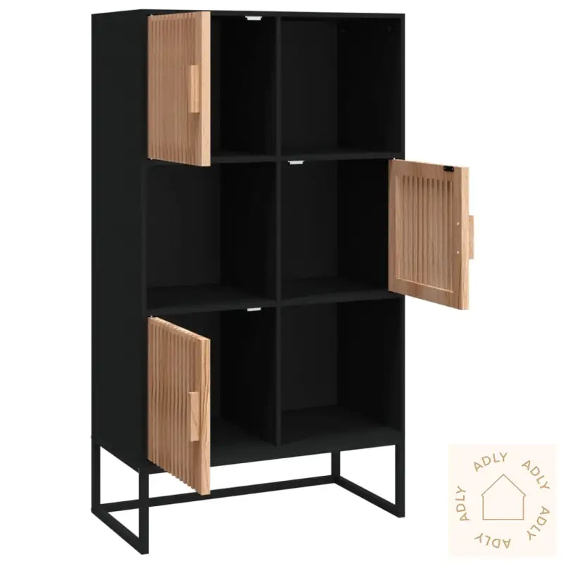 Highboard Svart 70X35X125 Cm Konstruert Tre