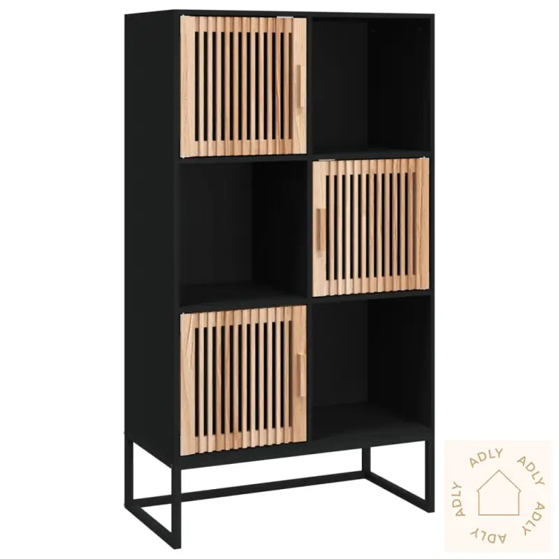 Highboard Svart 70X35X125 Cm Konstruert Tre