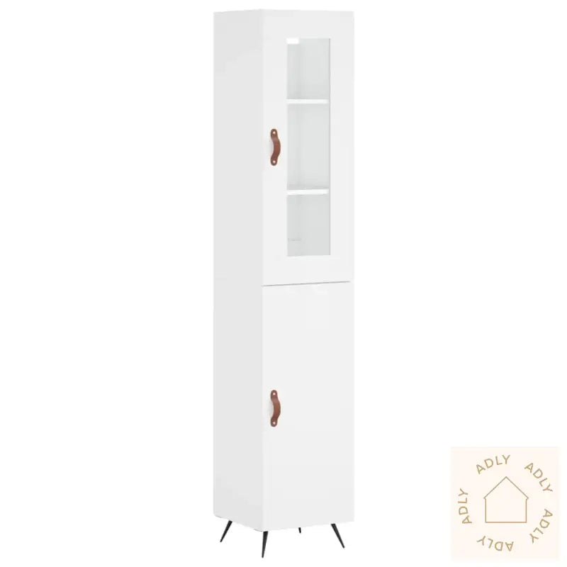 Highboard Hvit 34,5X34X180 Cm Konstruert Tre