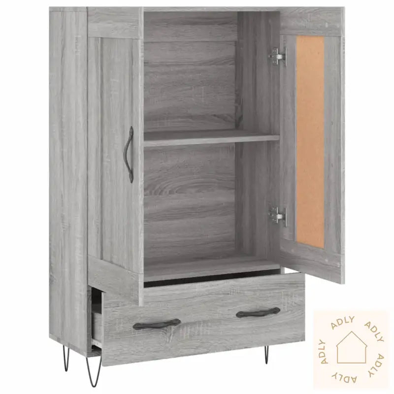 Highboard Grå Sonoma 69,5X31X115 Cm Konstruert Tre
