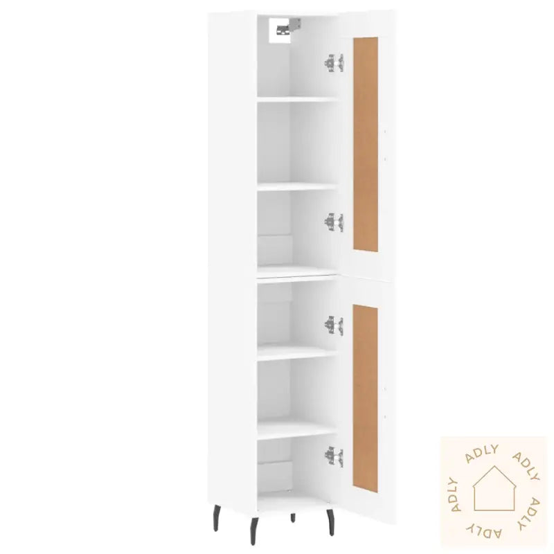 Highboard Hvit 34,5X34X180 Cm Konstruert Tre