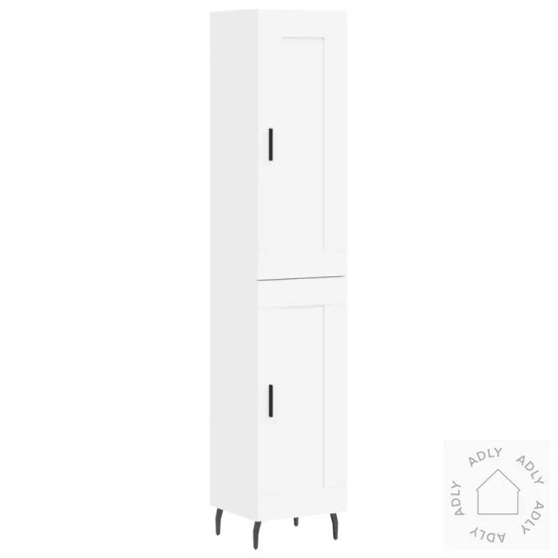 Highboard Hvit 34,5X34X180 Cm Konstruert Tre