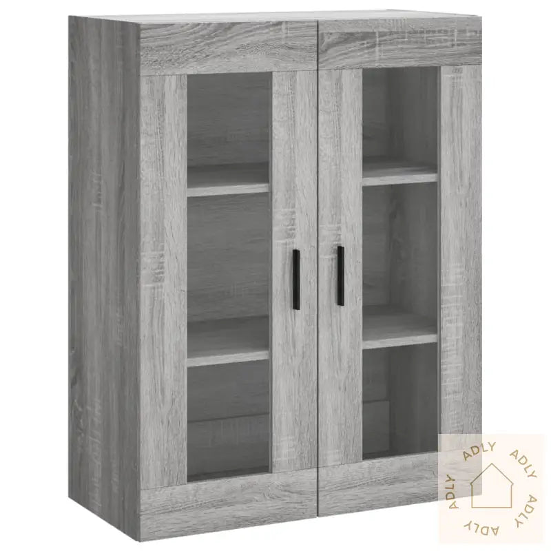 Highboard Grå Sonoma 69,5X34X180 Cm Konstruert Tre