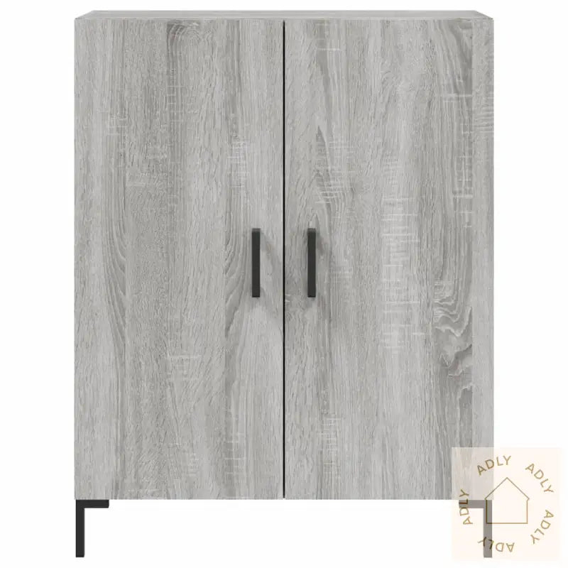 Highboard Grå Sonoma 69,5X34X180 Cm Konstruert Tre