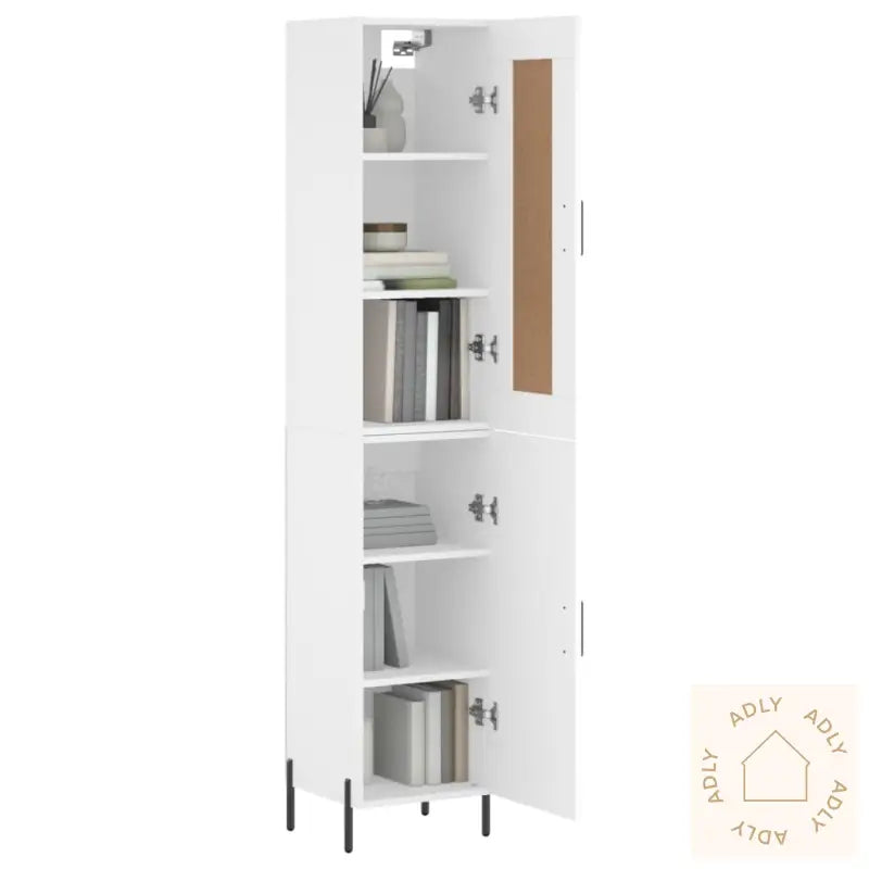 Highboard Hvit 34,5X34X180 Cm Konstruert Tre