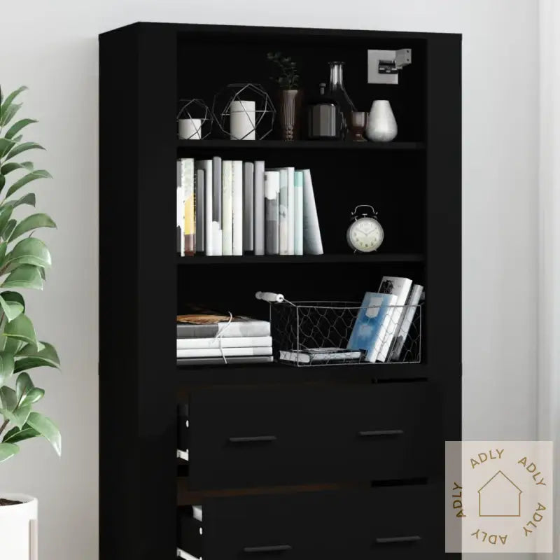 Highboard Svart Konstruert Tre