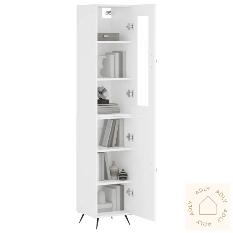Highboard Hvit 34,5X34X180 Cm Konstruert Tre