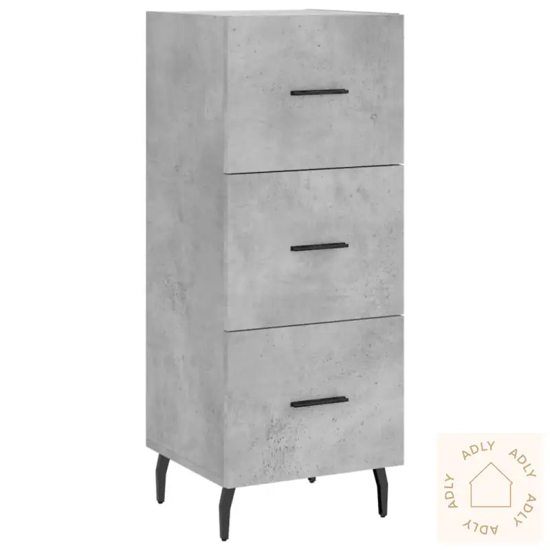Highboard Betonggrå 34,5X34X180 Cm Konstruert Tre