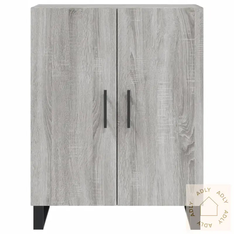 Highboard Grå Sonoma 69,5X34X180 Cm Konstruert Tre