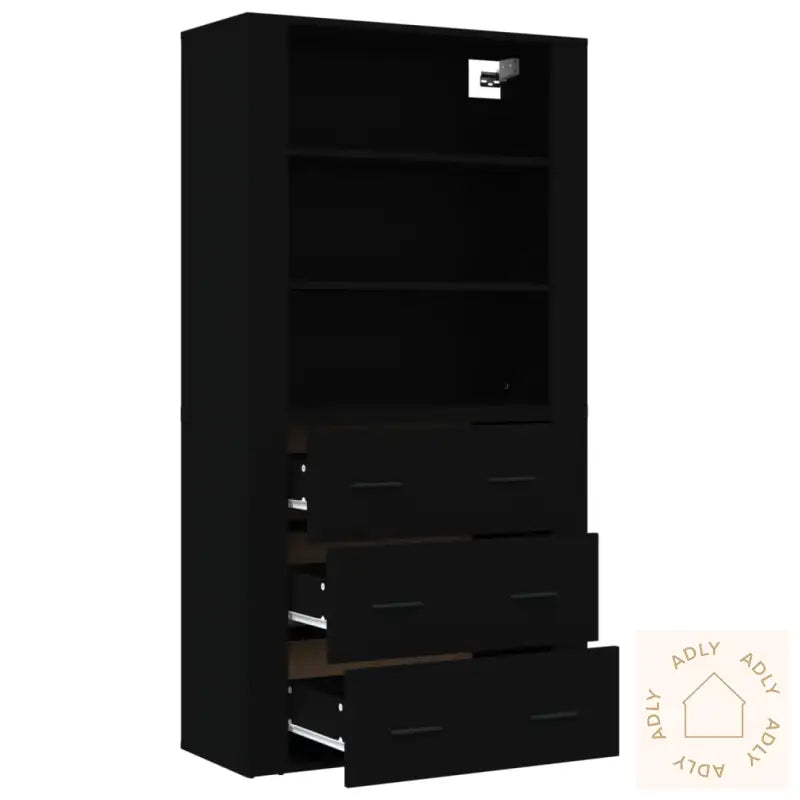 Highboard Svart Konstruert Tre