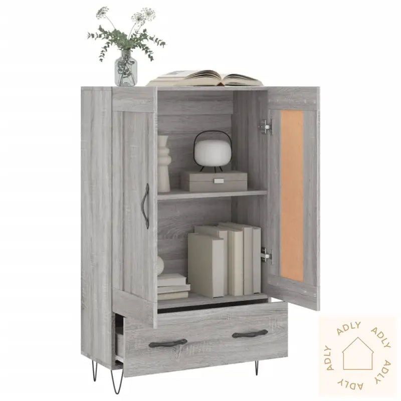 Highboard Grå Sonoma 69,5X31X115 Cm Konstruert Tre