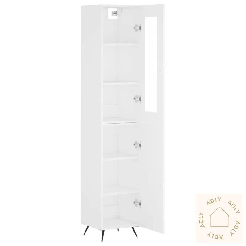 Highboard Hvit 34,5X34X180 Cm Konstruert Tre