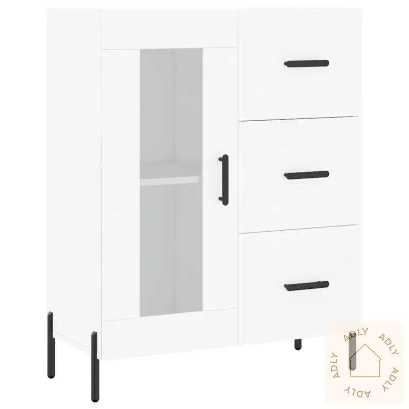 Highboard Hvit 69,5X34X180 Cm Konstruert Tre
