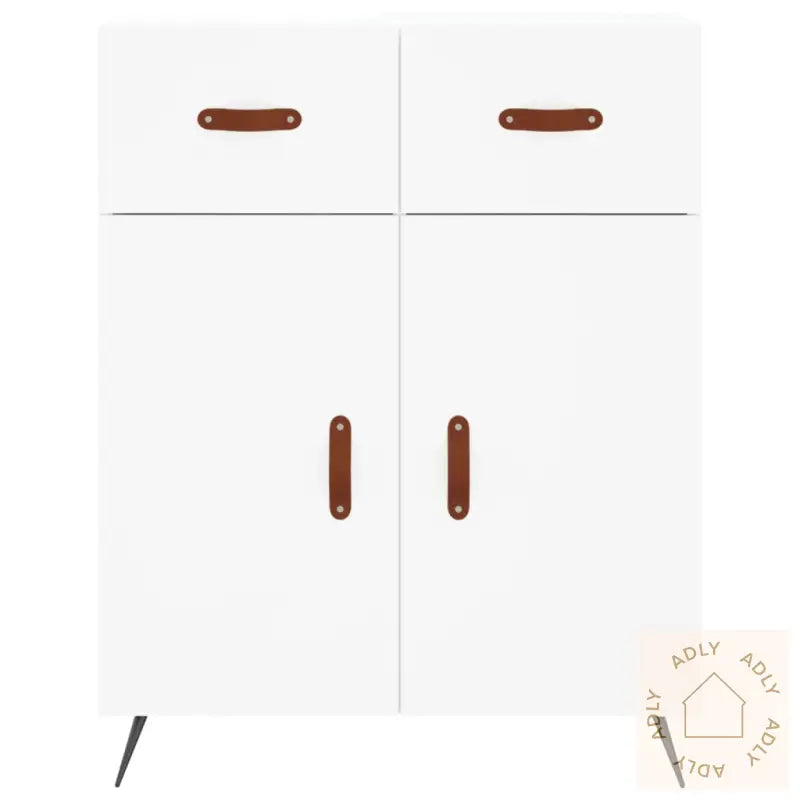 Highboard Hvit 69,5X34X180 Cm Konstruert Tre