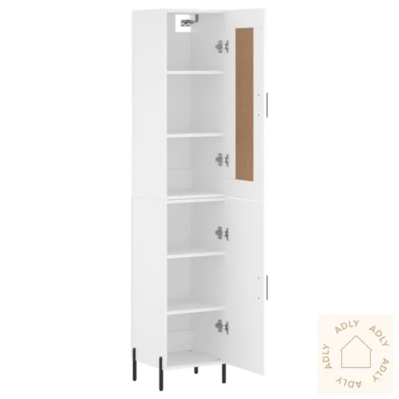Highboard Hvit 34,5X34X180 Cm Konstruert Tre