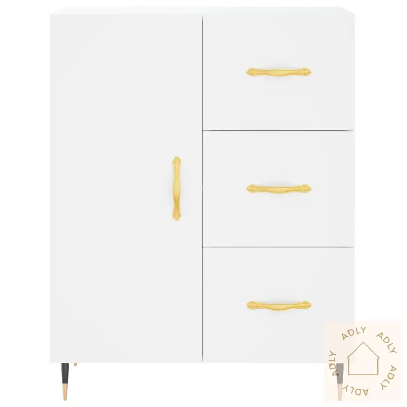 Highboard Hvit 69,5X34X180 Cm Konstruert Tre