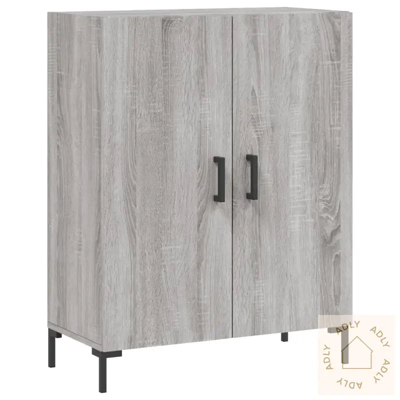 Highboard Grå Sonoma 69,5X34X180 Cm Konstruert Tre