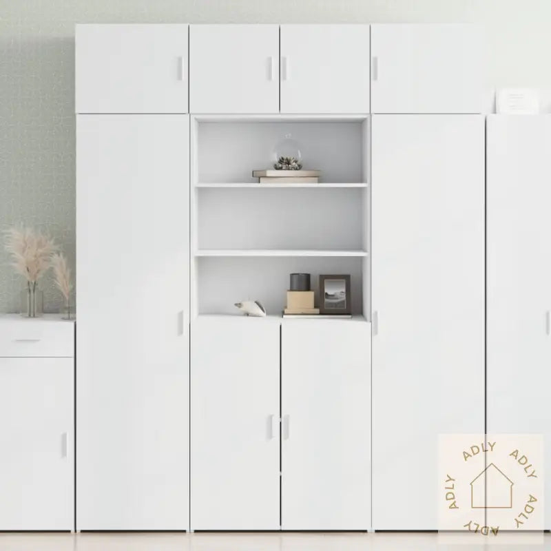 Highboard Hvit 80X42,5X185 Cm Konstruert Tre