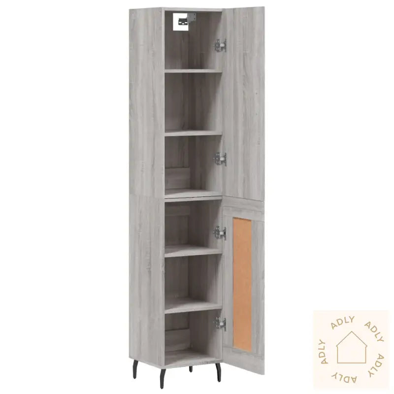 Highboard Grå Sonoma 34,5X34X180 Cm Konstruert Tre