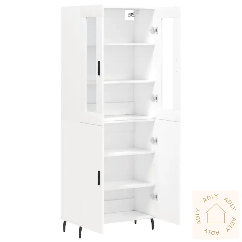 Highboard Hvit 69,5X34X180 Cm Konstruert Tre