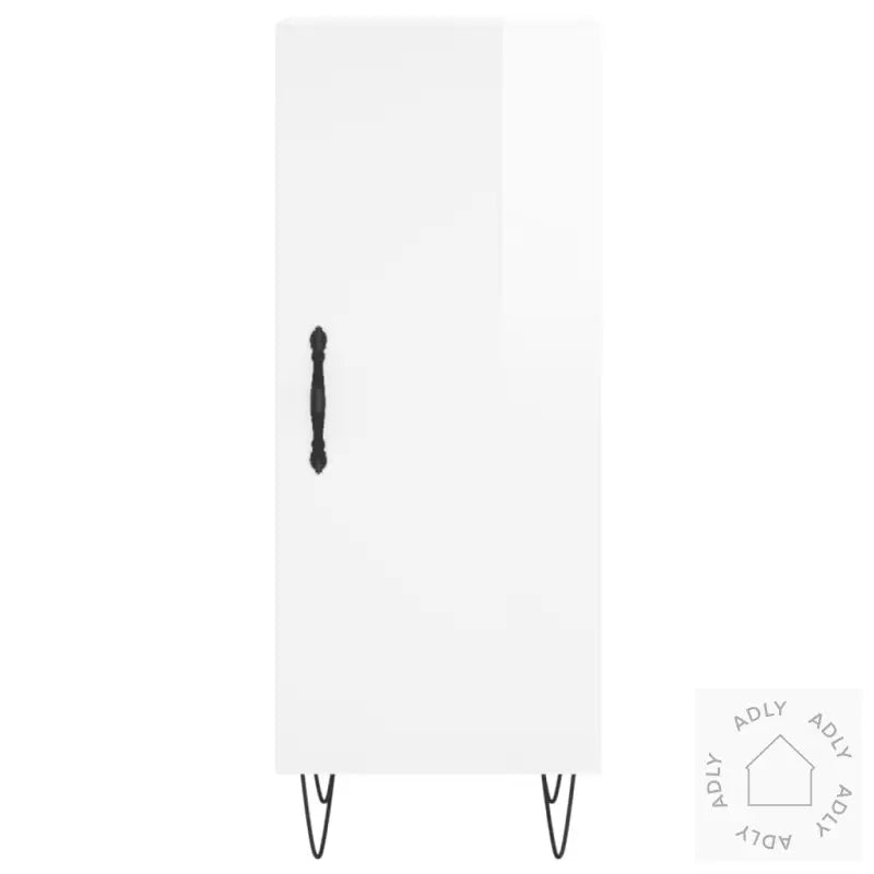 Highboard Høyglans Hvit 34,5X34X180 Cm Konstruert Tre