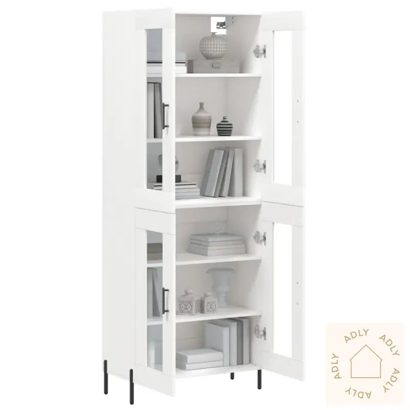 Highboard Hvit 69,5X34X180 Cm Konstruert Tre