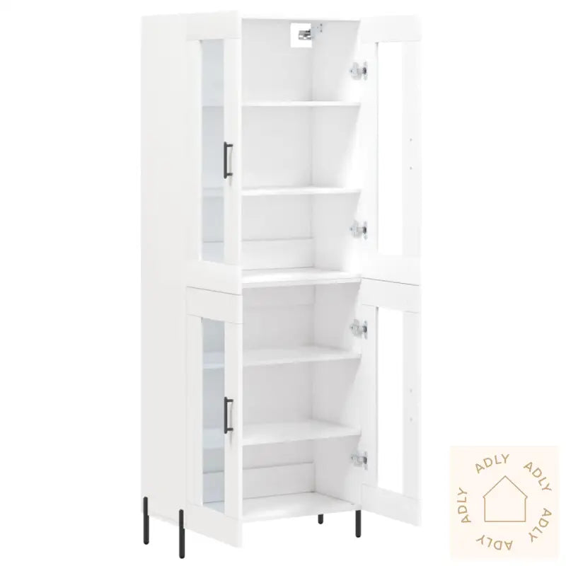 Highboard Hvit 69,5X34X180 Cm Konstruert Tre