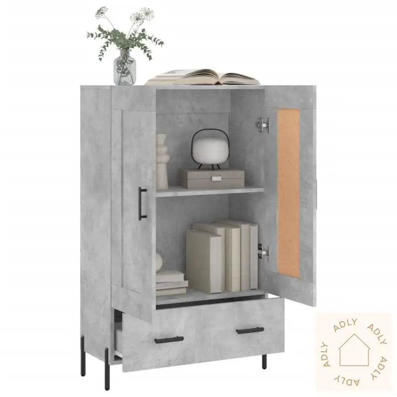 Highboard Betonggrå 69,5X31X115 Cm Konstruert Tre