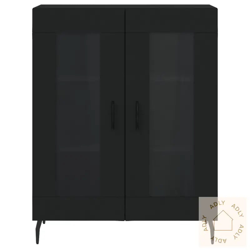 Highboard Svart 69,5X34X180 Cm Konstruert Tre