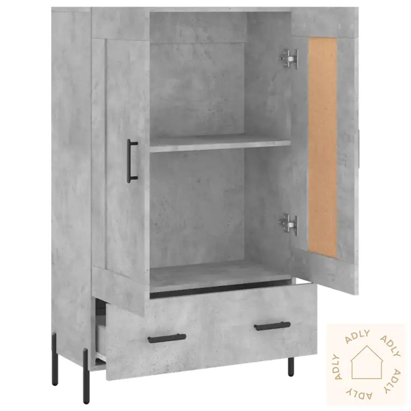 Highboard Betonggrå 69,5X31X115 Cm Konstruert Tre