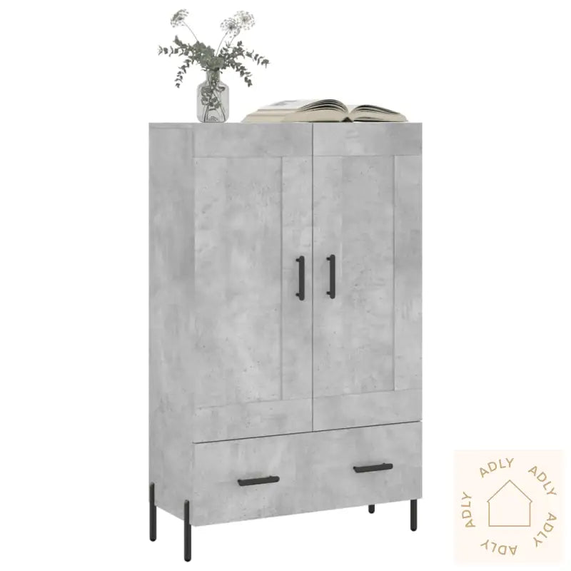 Highboard Betonggrå 69,5X31X115 Cm Konstruert Tre