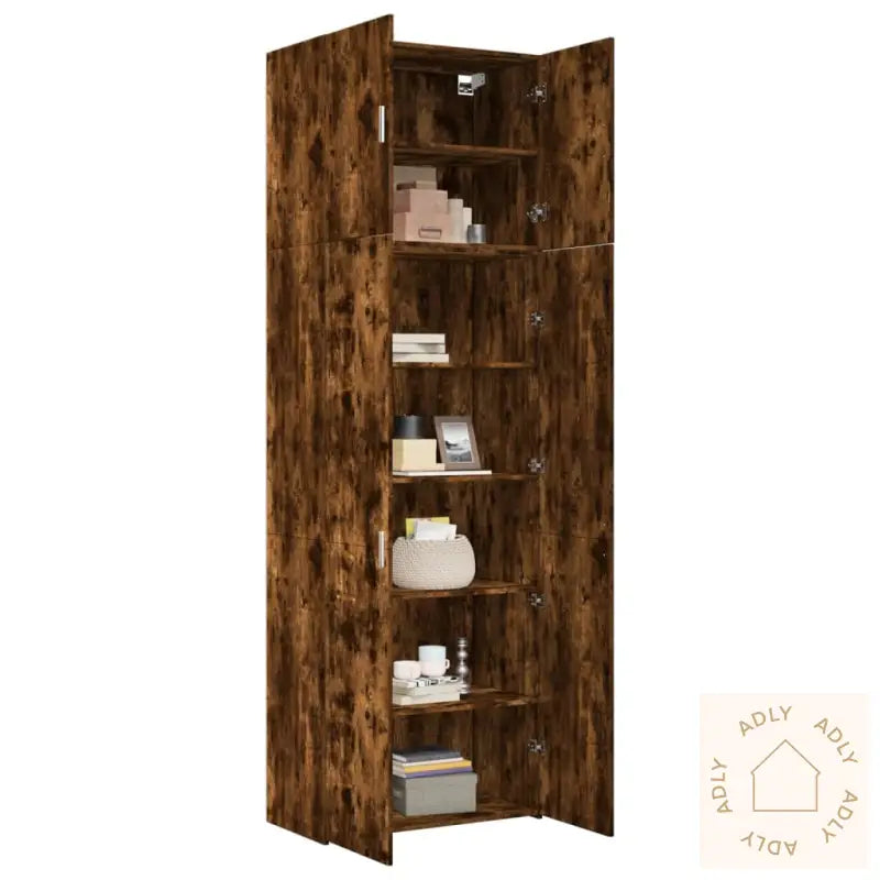 Highboard Røkt Eik 80X42,5X249 Cm Konstruert Tre