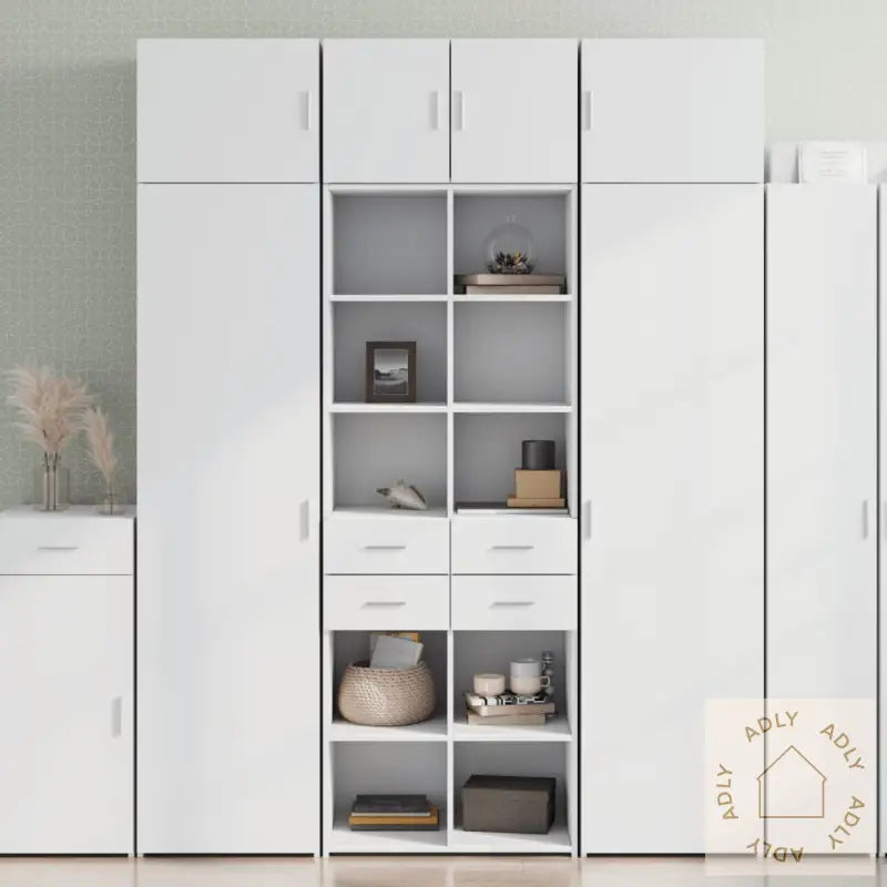 Highboard Hvit 70X42,5X185 Cm Konstruert Tre
