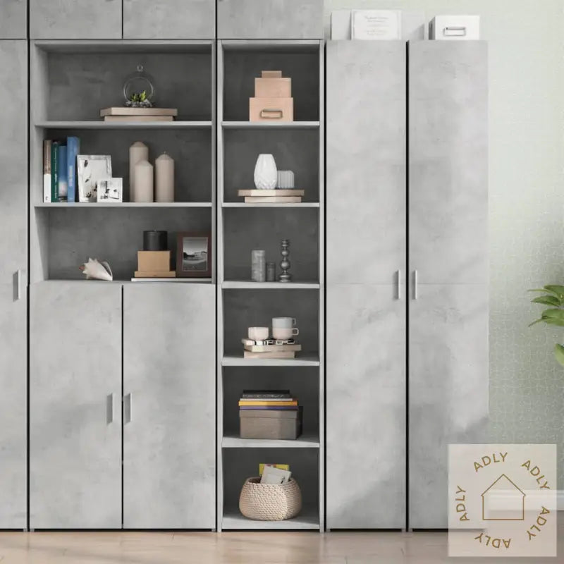 Highboard Betonggrå 40X41X185 Cm Konstruert Tre