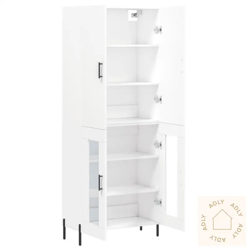 Highboard Hvit 69,5X34X180 Cm Konstruert Tre