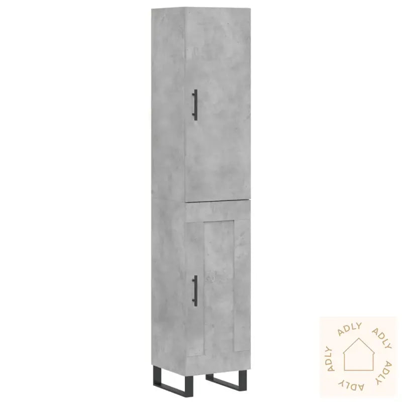 Highboard Betonggrå 34,5X34X180 Cm Konstruert Tre